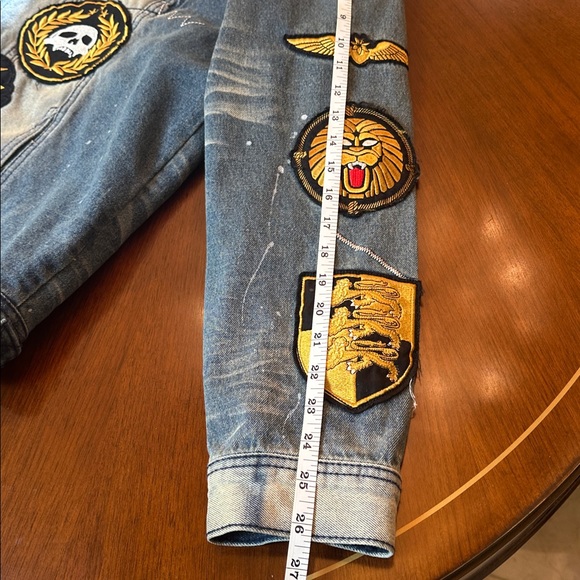 REASON Denim Jacket – Rocker / Moto Patchwork Style - Picture 11 of 15